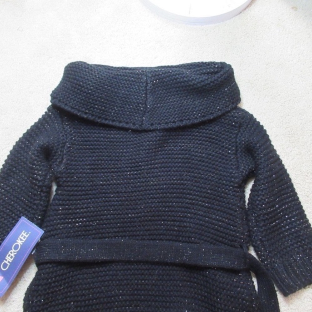 Relisted 6 - 6X sweater dress black w/ shimmer girls small - Picture 9 of 11